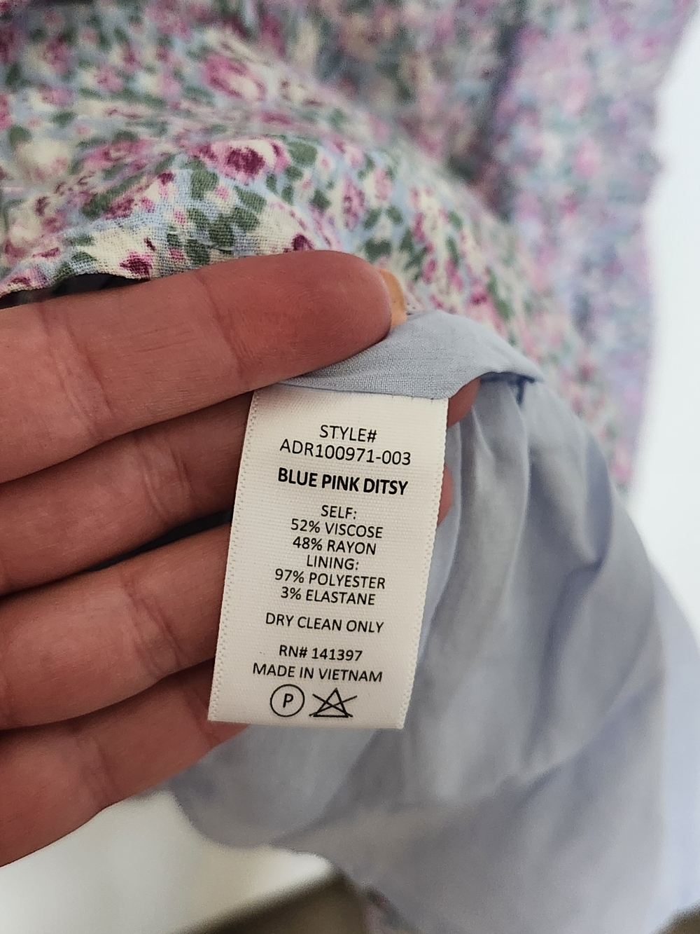 ASTR Blue Pink Ditsy Mini Dress - Picture 7 of 7